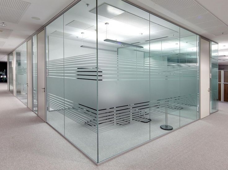 Etched glass in office